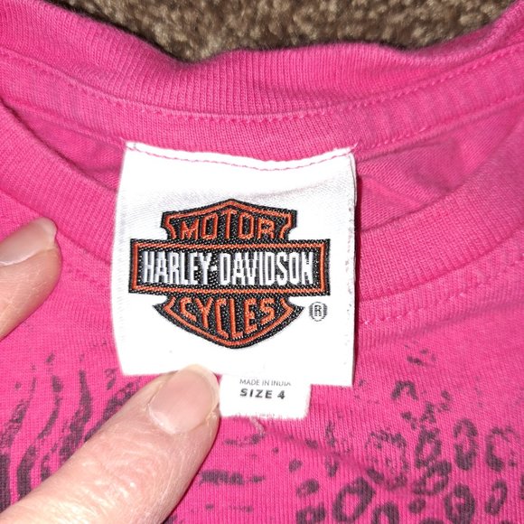 Harley Davidson Motorcycles Girls Pink Wild Child Okoboji Iowa Short Sleeve Tee - Picture 2 of 6